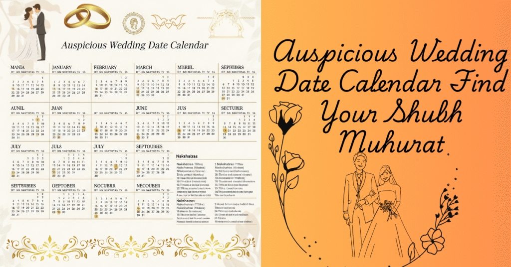 Auspicious Wedding Date Calendar
