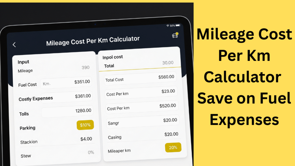 Mileage Cost Per Km Calculator